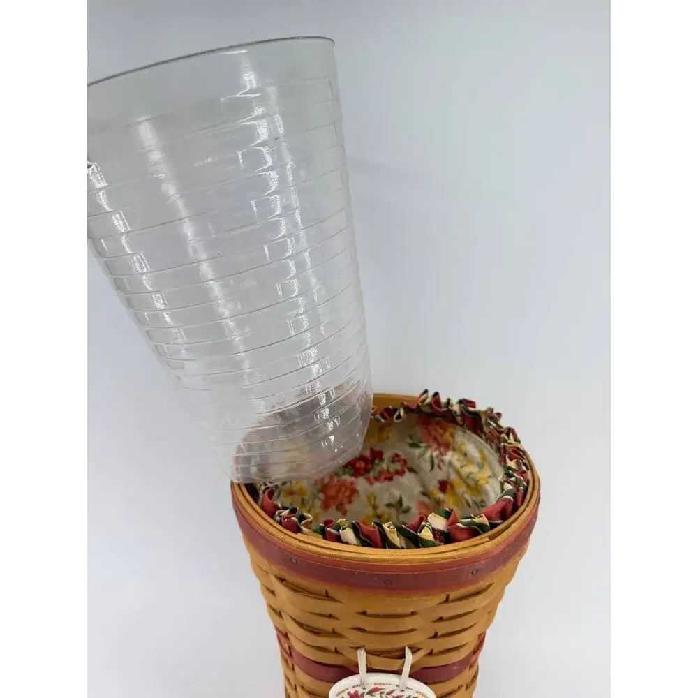 Longaberger 1998 May Series Snapdragon Basket Liner Protector Tie-On USA